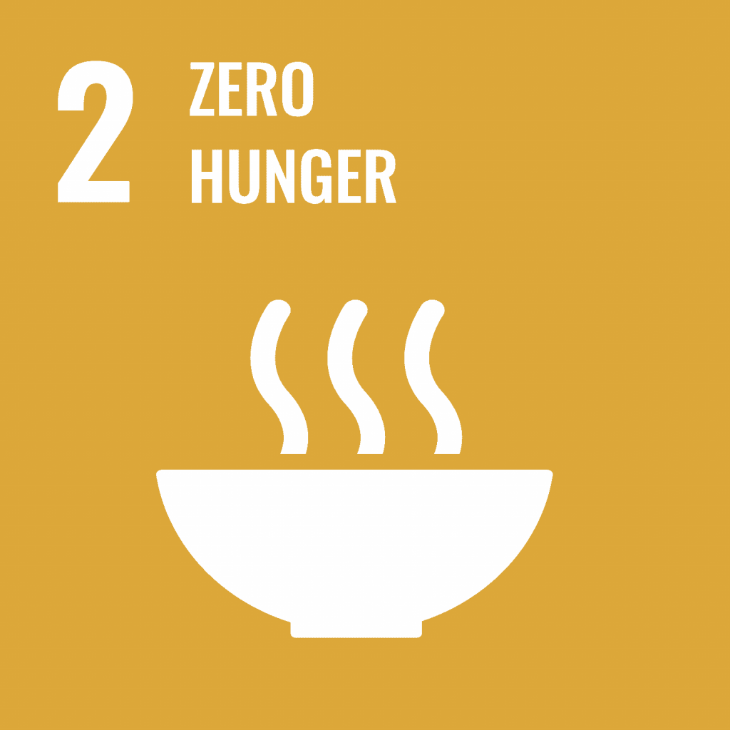 Il secondo SDGs dell'ONU che perseguiamo è quello che parla di: end hunger, achieve food security and improved nutrition and promote sustainable agriculture